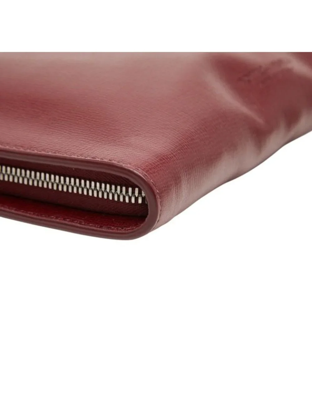 Bottega Veneta Zip Around Clutch Bordeaux Leather